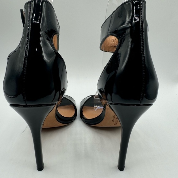 Halston Heritage Black Heels Sandals with Stiletto and Ankle Strap Size 5.5 - Picture 7 of 9